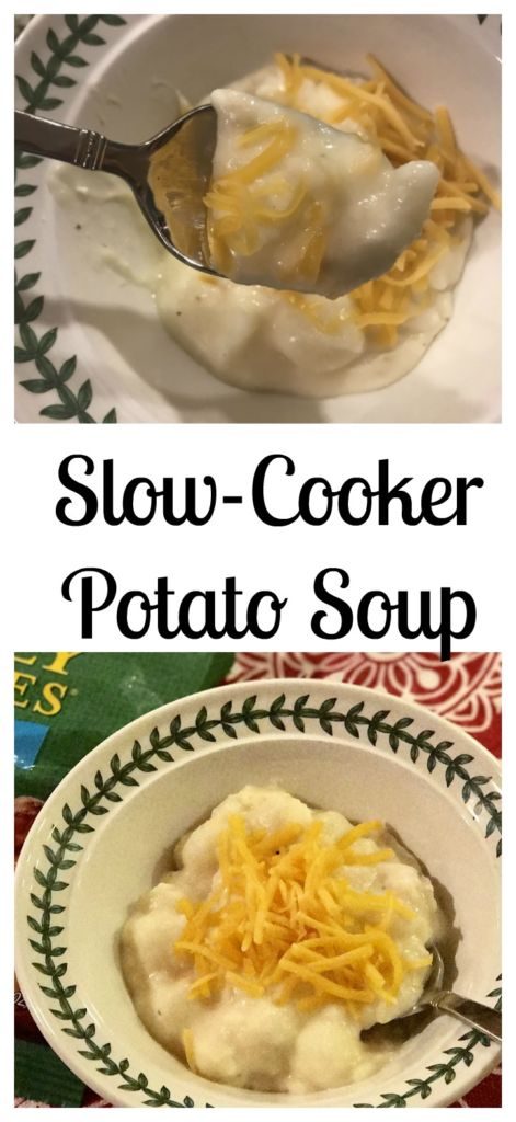 Easy Potato Soup made from the slow cooker. The best part, no chopping up potatoes!!! #ad @simplypotatoes #simplypotatoes