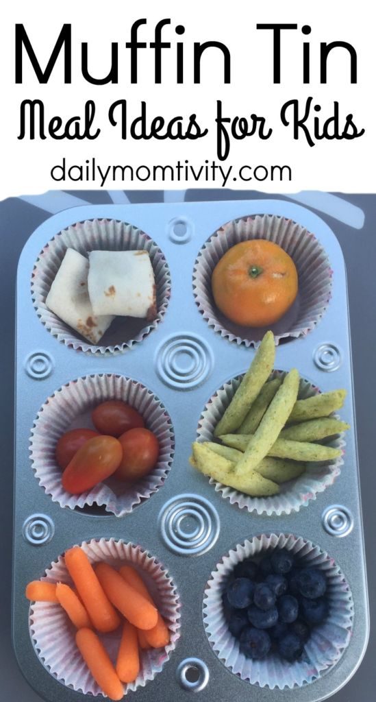 Your kids will love muffin tin meals! Take several little snacks and put them in cupcake liners to make a fun meal https://dailymomtivity.com