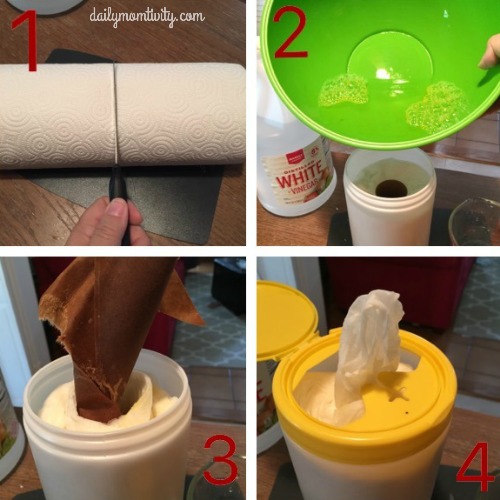 A step by step tutorial for DIY cleaning wipes