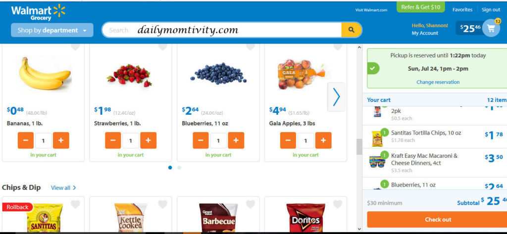 Walmart Grocery - Online Grocery Pickup & Delivery - Mozilla Firefox 7232016 102705 AM