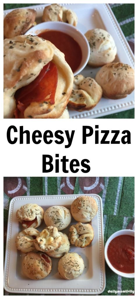 Cheesy Pizza Bites, delicious and easy to make! Great for after school or even school lunches. Serve with your favorite dipping sauce. 