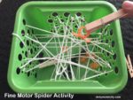 Fine Motor Spider Activity that is great for Toddlers or Preschoolers! It's easy to put together and fun!