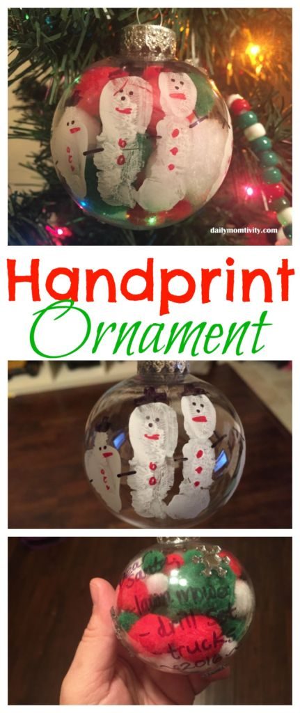 This is the perfect hand print ornament that makes a great keepsake for years to come
