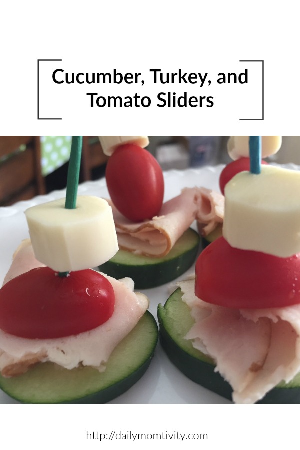The easiest snack or light lunch- cucumber turkey sliders 