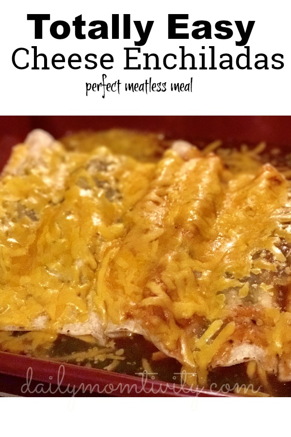 the easiest cheese enchilada recipe! Makes a perfect meatless Monday meal