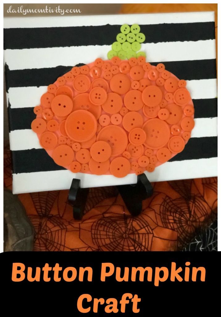 A simple and fun craft perfect for Fall, Button Pumpkin Craft 
