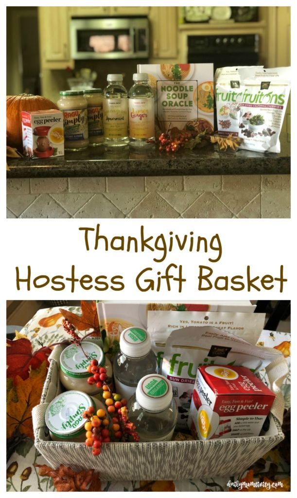 A fun Thanksgiving hostess gift basket filled with amazing food ideas. Such a nice gesture for the foodies in your life!