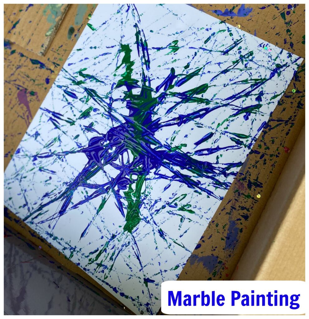 Marble Painting Idea for Kids, an easy art activity